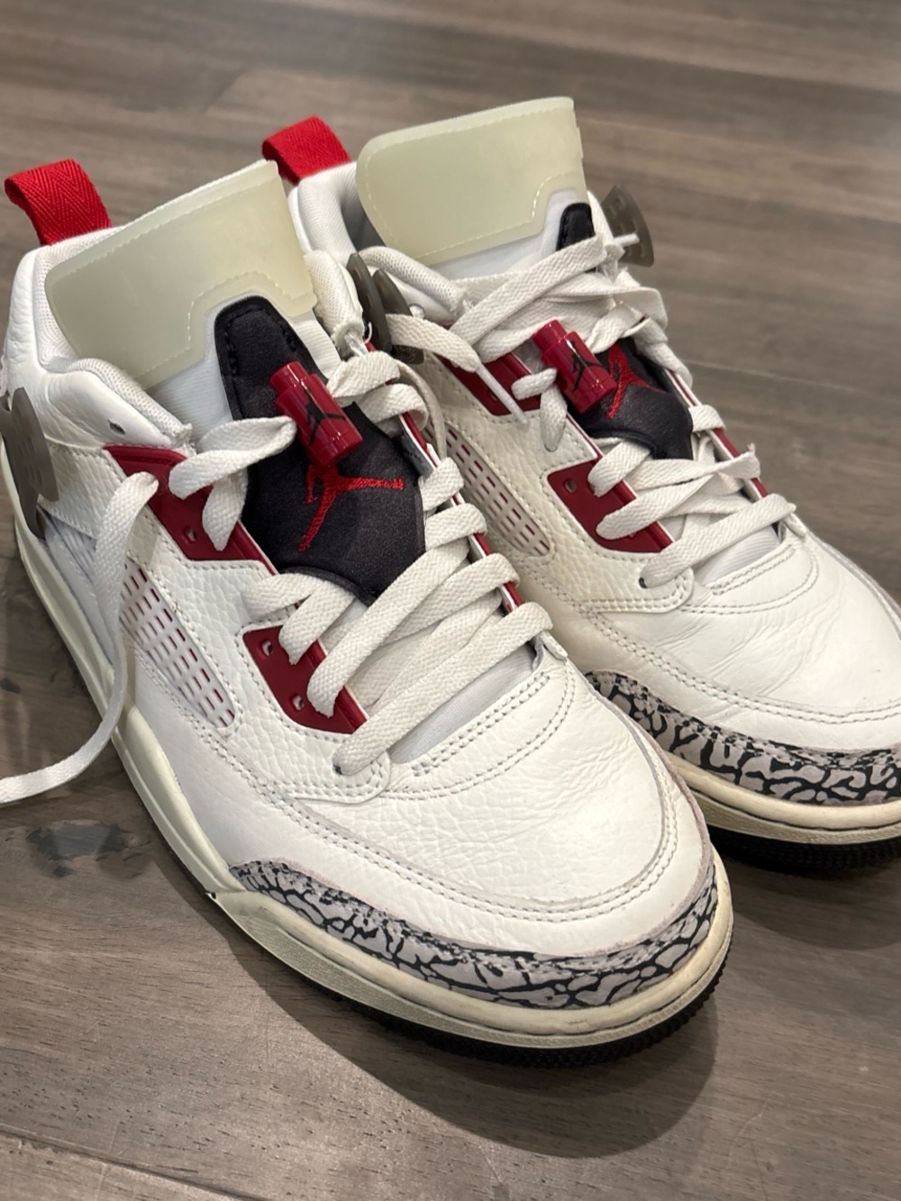 Jordan White, Black & Red Men's Basketball Sneakers